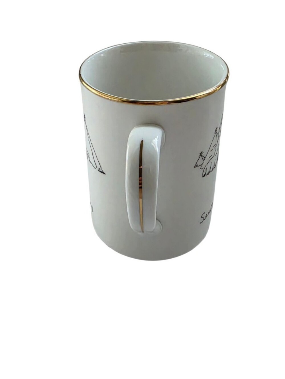 Merry Masterpieces Dayton Hudson Sandy Claws Egypt Pyramids Christmas Mug 1999 - Picture 3 of 7